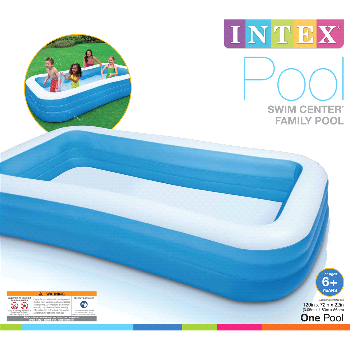 slide 2 of 4, Intex Swim Center Family Inflatable Pool, 120 in x 72 in x 22 in