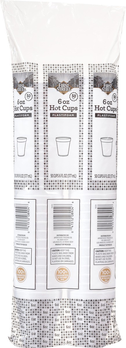 slide 12 of 12, Cb02 First Street Cup Foam White 6 Oz (BULK), 50 ct