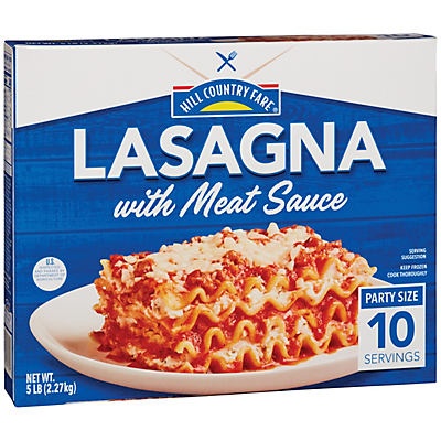 slide 1 of 1, Hill Country Fare Lasagna with Meat Sauce Party Size, 80 oz