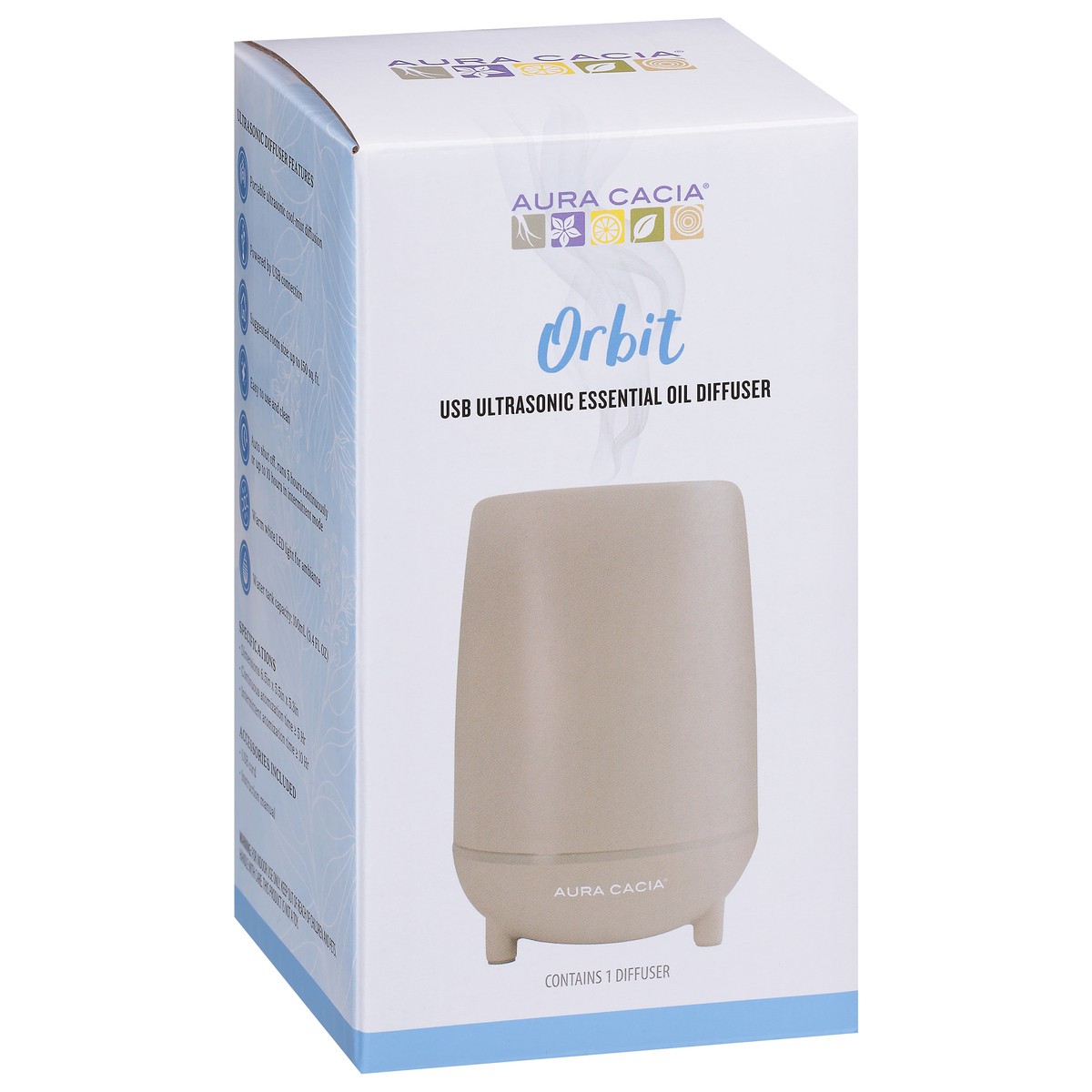 slide 7 of 9, Aura Cacia Orbit Ultrasonic USB Essential Oil Diffuser 1 ea, 1 ct