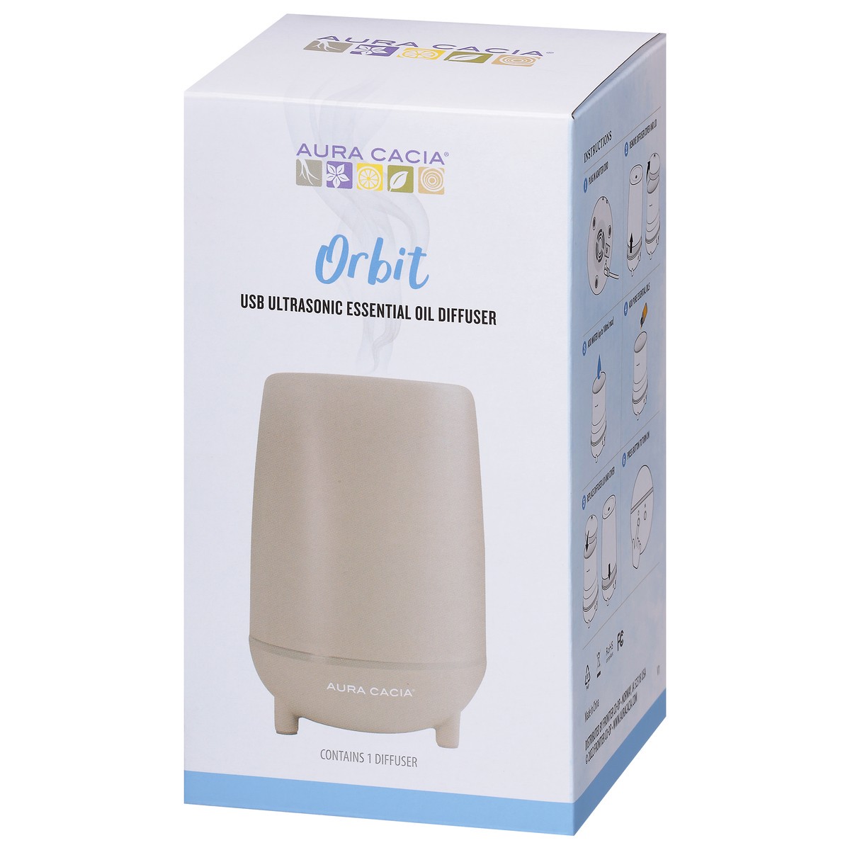 slide 9 of 9, Aura Cacia Orbit Ultrasonic USB Essential Oil Diffuser 1 ea, 1 ct
