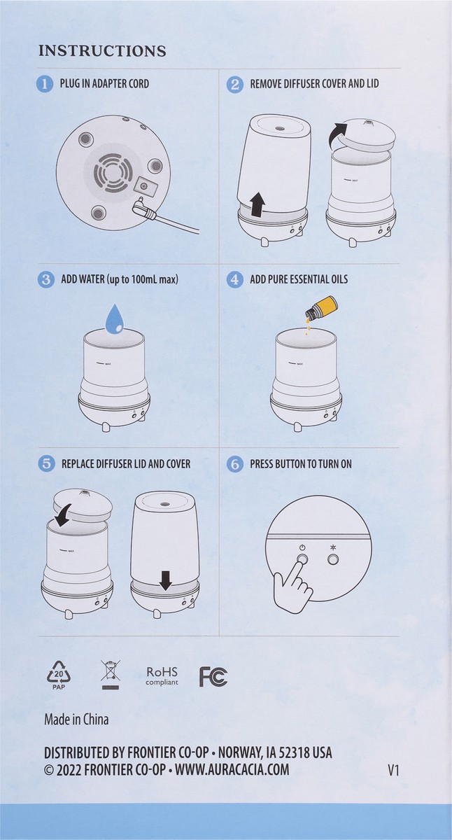 slide 3 of 9, Aura Cacia Orbit Ultrasonic USB Essential Oil Diffuser 1 ea, 1 ct