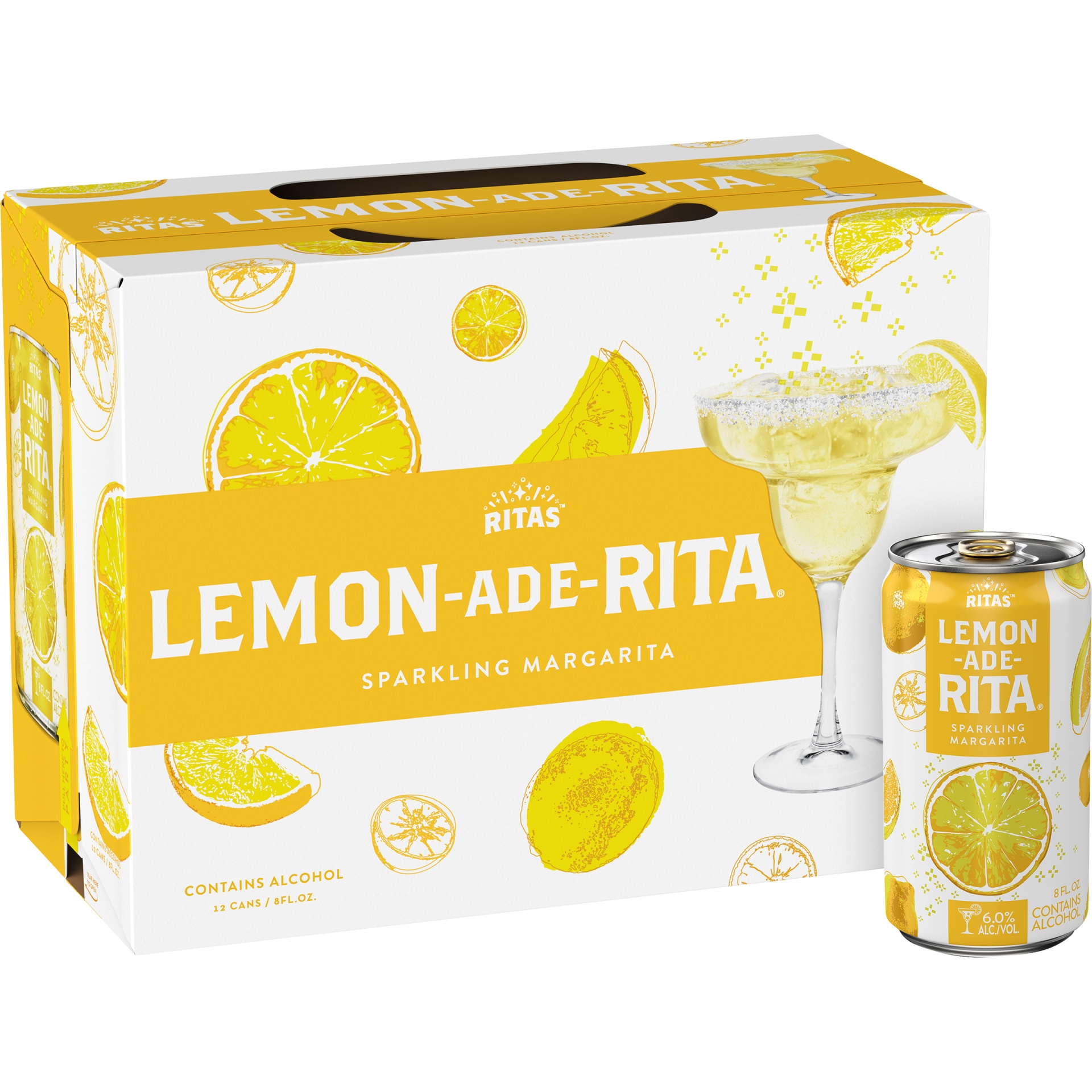 slide 1 of 3, Ritas Lemon-Ade-Rita Malt Beverage, 8% ABV, 12 ct; 8 fl oz