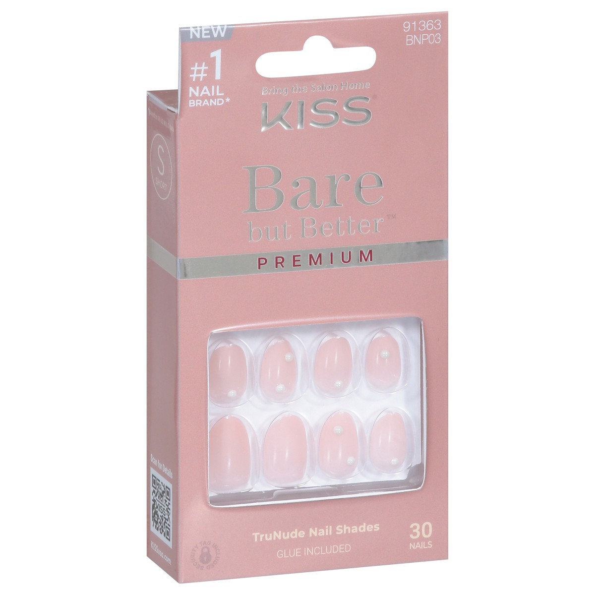 slide 3 of 13, Kiss Bare but Butter Premium Short Trunude Nail Shades Nails 30 ea, 30 ct