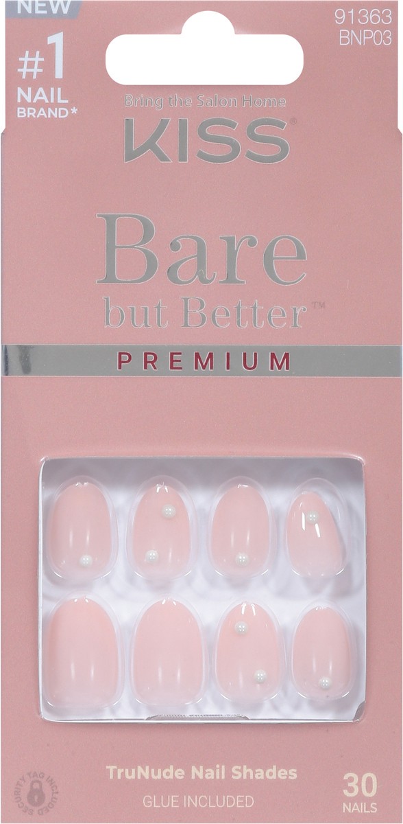 slide 9 of 13, Kiss Bare but Butter Premium Short Trunude Nail Shades Nails 30 ea, 30 ct