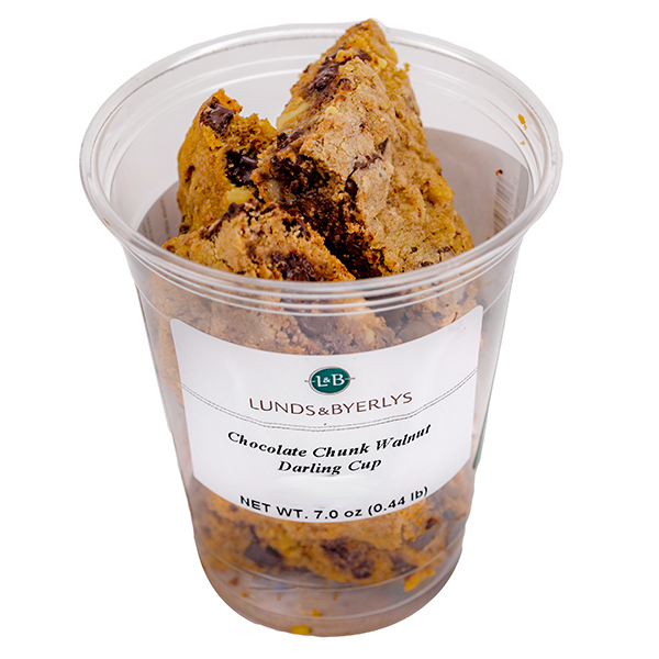 slide 1 of 1, L&B Chocolate Chunk Walnut Cookie Bites Snack Cup, 8 oz