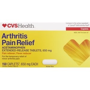 slide 1 of 1, CVS Health Arthritis Pain Relief Acetaminophen Caplets, 150 ct