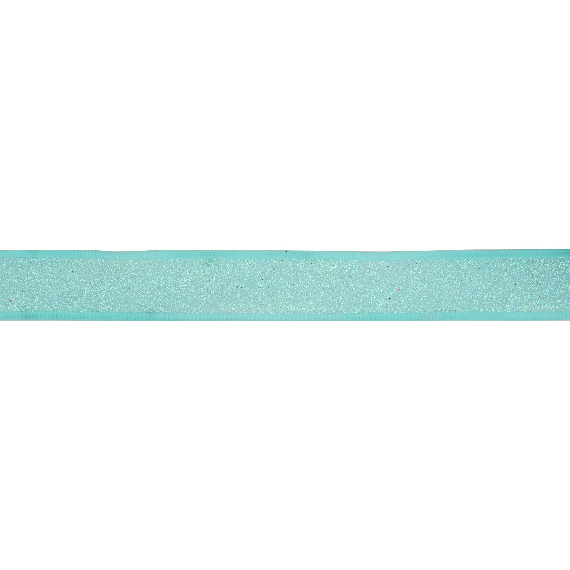 slide 2 of 3, 1.5" X 30ft. Turquoise Glitter Candy Wired Taffeta Ribbon By Celebrate It, 1.5 in x 30 ft