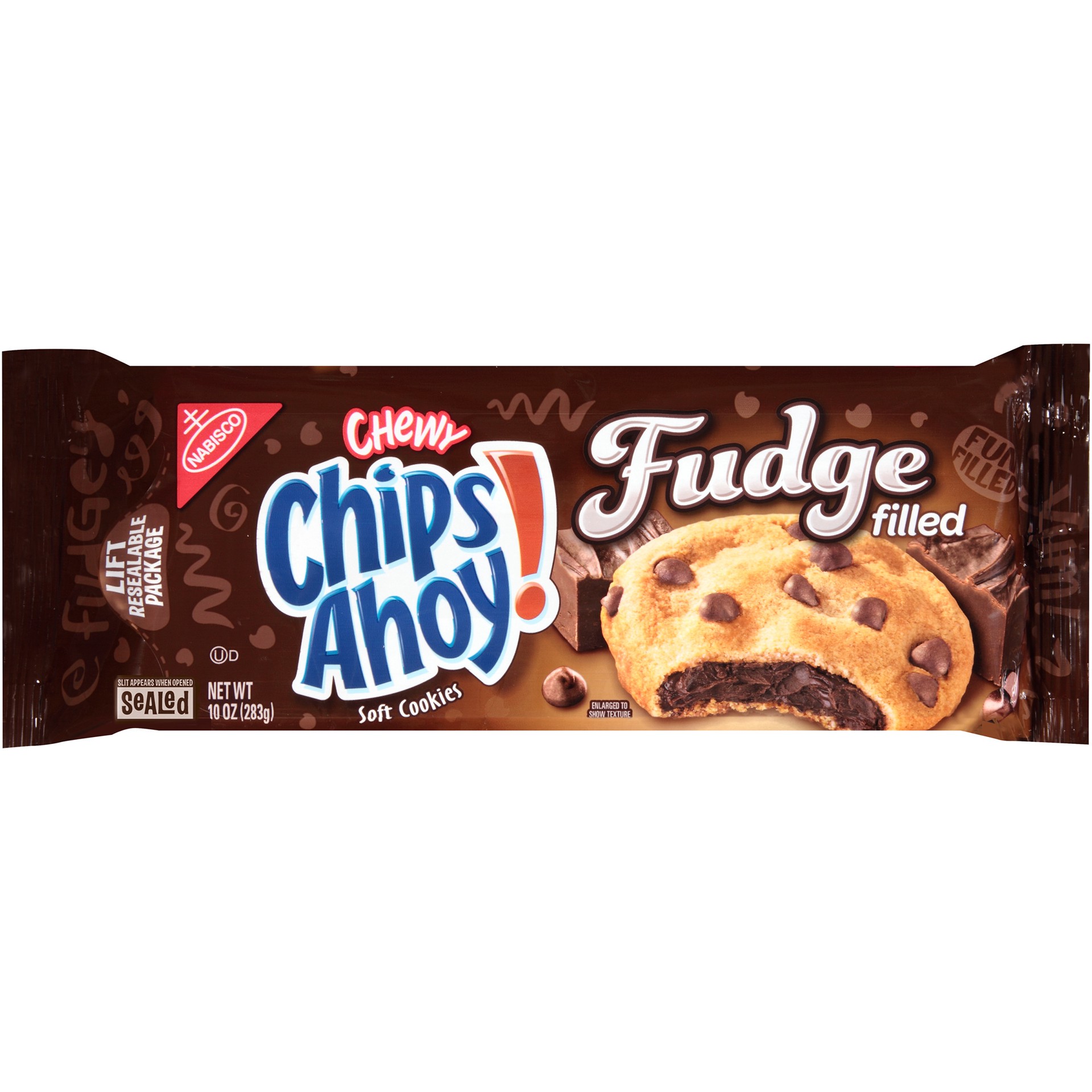 slide 1 of 5, CHIPS AHOY! Chewy Chocolate Chip Fudge-Filled Cookies, 1 Pack (10 oz.), 0.66 lb