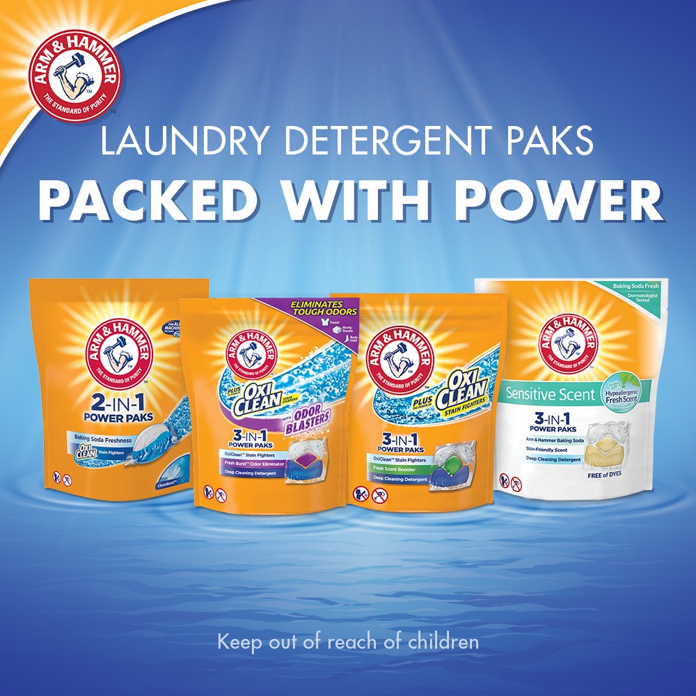 slide 2 of 4, Arm & Hammer Sensitive Scent 3-IN-1 Power Paks, 42 count, 1.85 lb