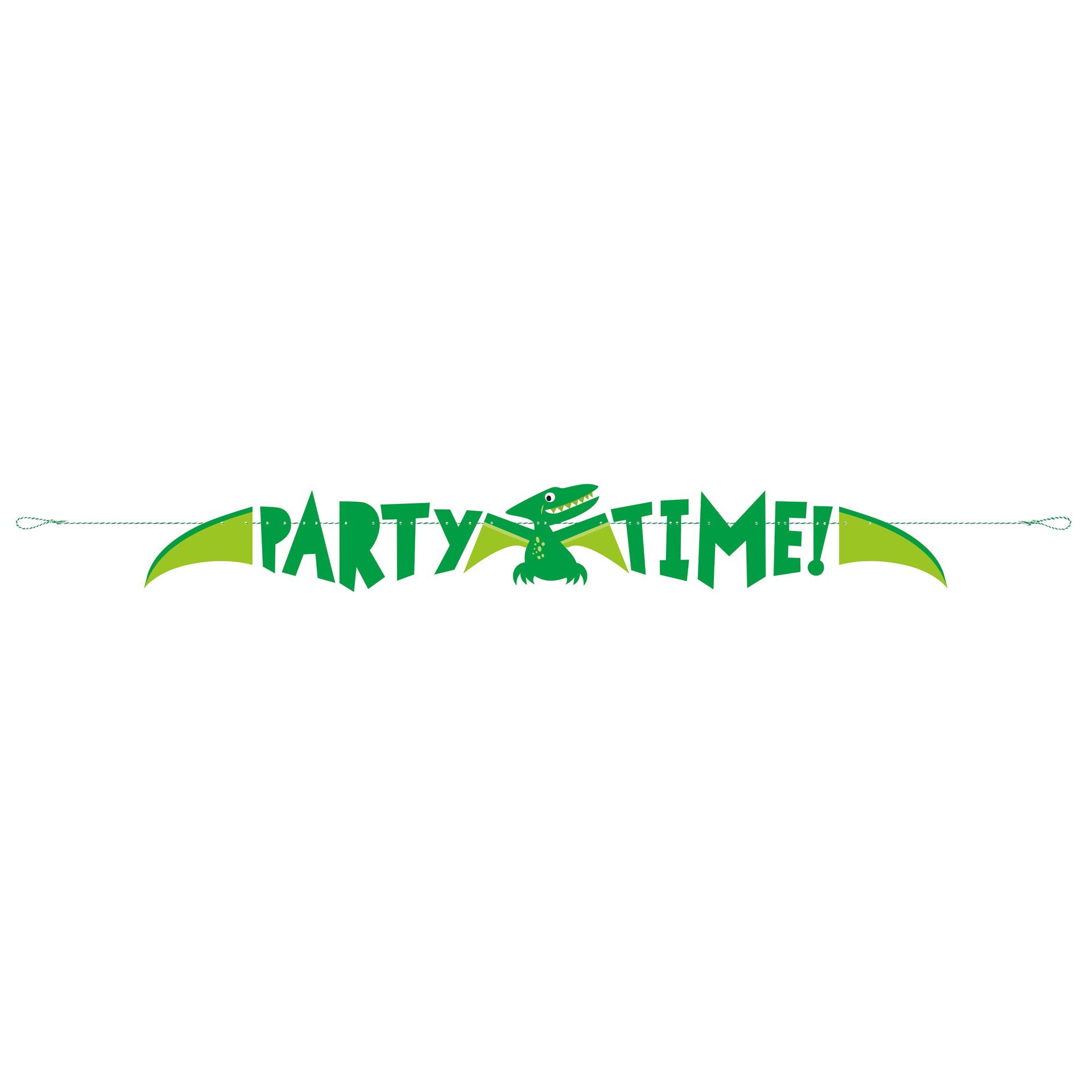 slide 1 of 1, Unique Dinosaur Party Time Banner, 4.92 ft