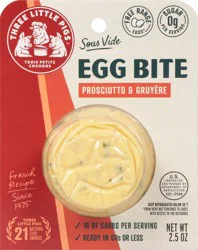 Three Little Pigs Prosciutto & Gruyere Egg Bites, 2.5 oz