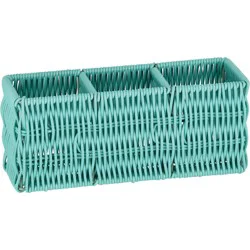 Destination Holiday Rattan Utensil Holder - Teal
