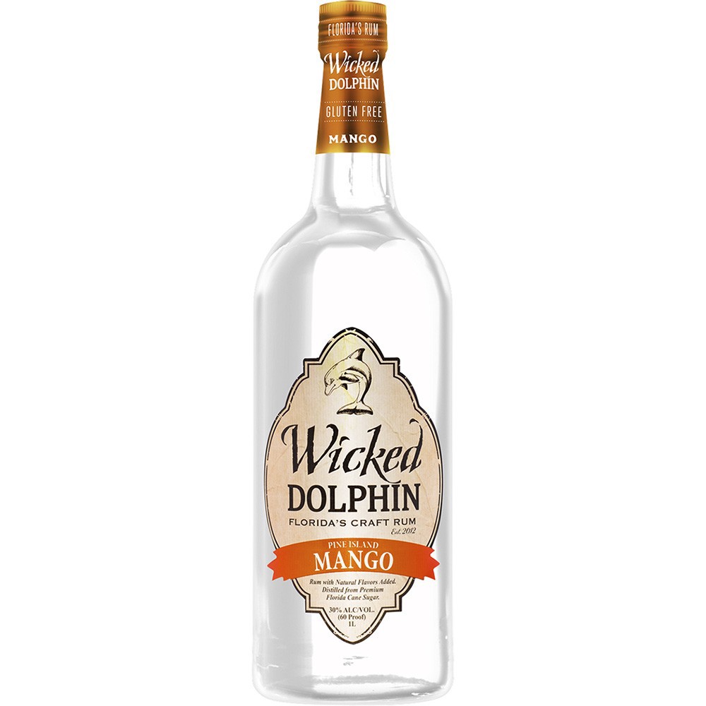 slide 1 of 1, Wicked Dolphin Pine Mango Rum, 750 ml