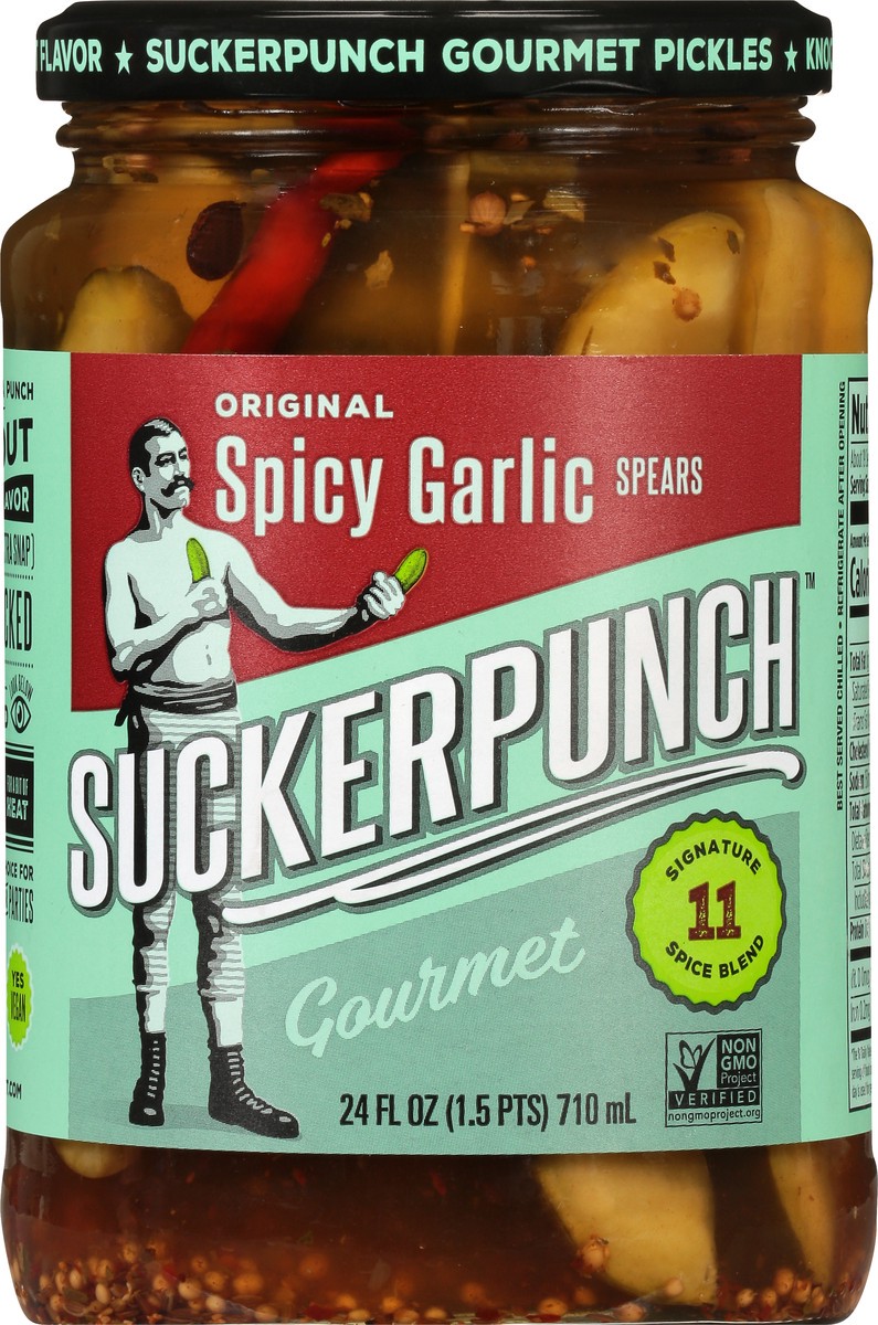 slide 6 of 13, SuckerPunch Gourmet SuckerPunch Original Pickle Spears, 24 oz