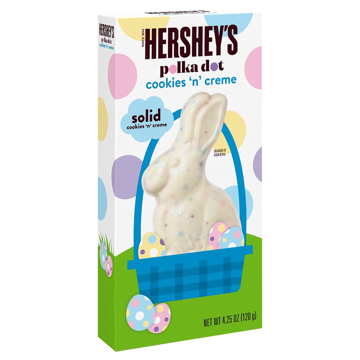 slide 8 of 9, HERSHEY'S Cookies 'n' Creme Polka Dot Bunny, Easter Candy Gift Box, 4.25 oz, 4.25 oz