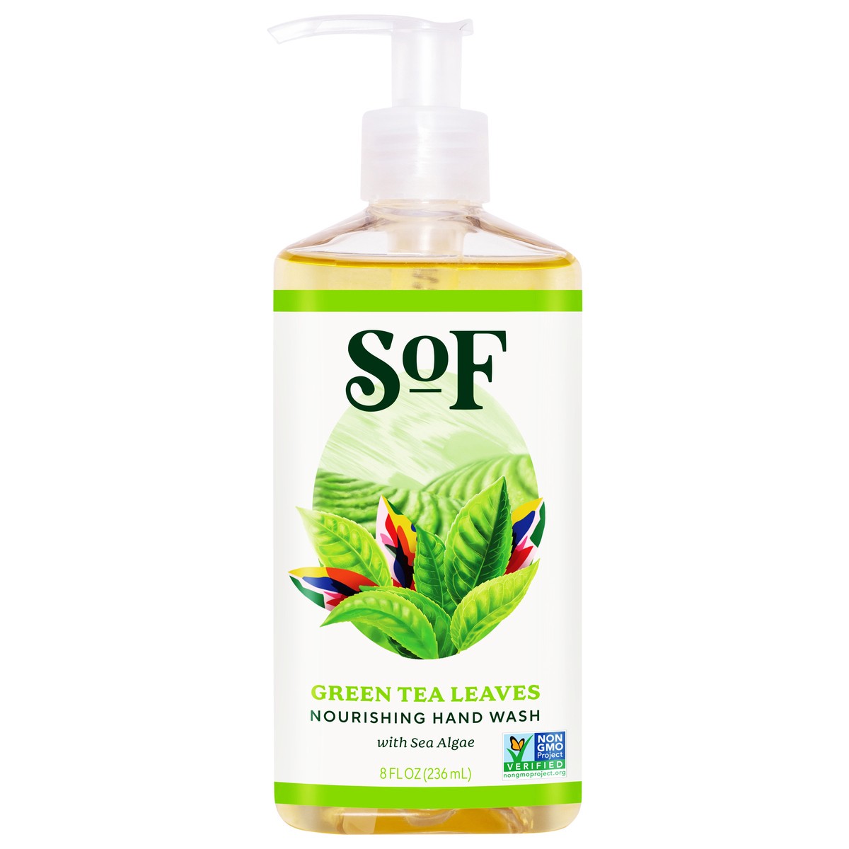 slide 1 of 12, SOF Nourishing Green Tea Leaves Hand Wash with Sea Algae 8 fl oz, 8 fl oz