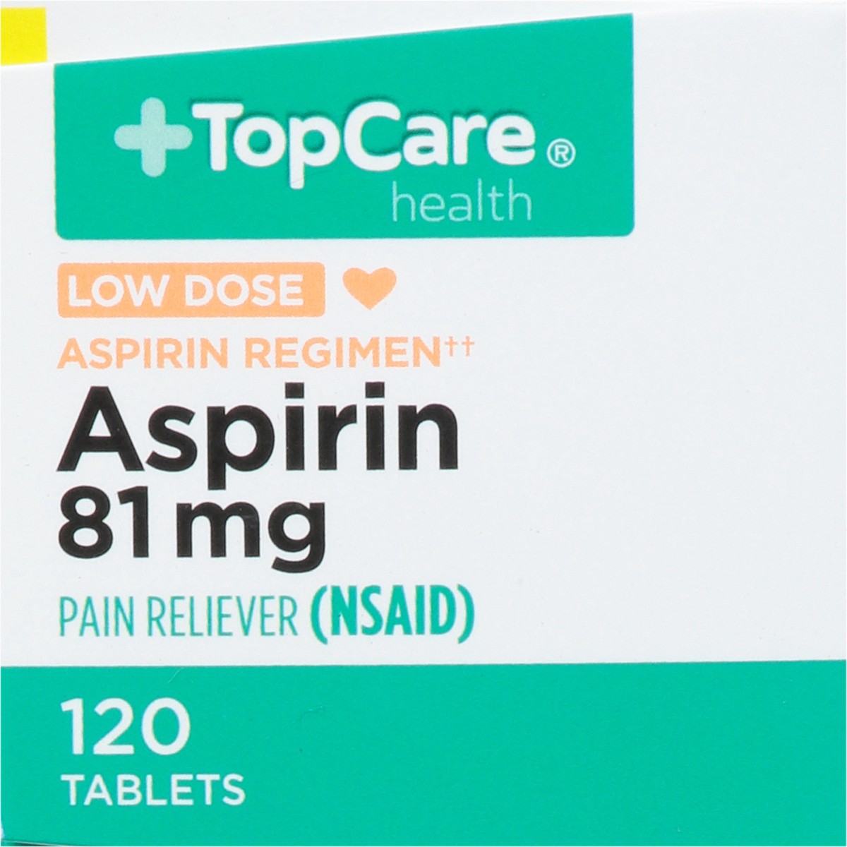 slide 8 of 9, TopCare TOP CARE Topcare Adult Low Dose Aspirin 81 Mg, Enteric Coated Tablets, 120 ct