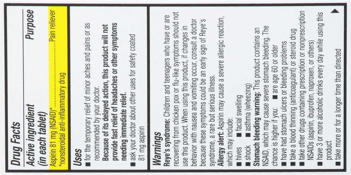 slide 2 of 9, TopCare TOP CARE Topcare Adult Low Dose Aspirin 81 Mg, Enteric Coated Tablets, 120 ct