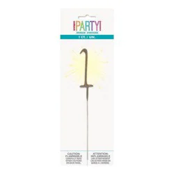 Unique Industries Number 1 Sparkler Flame Cake Candle