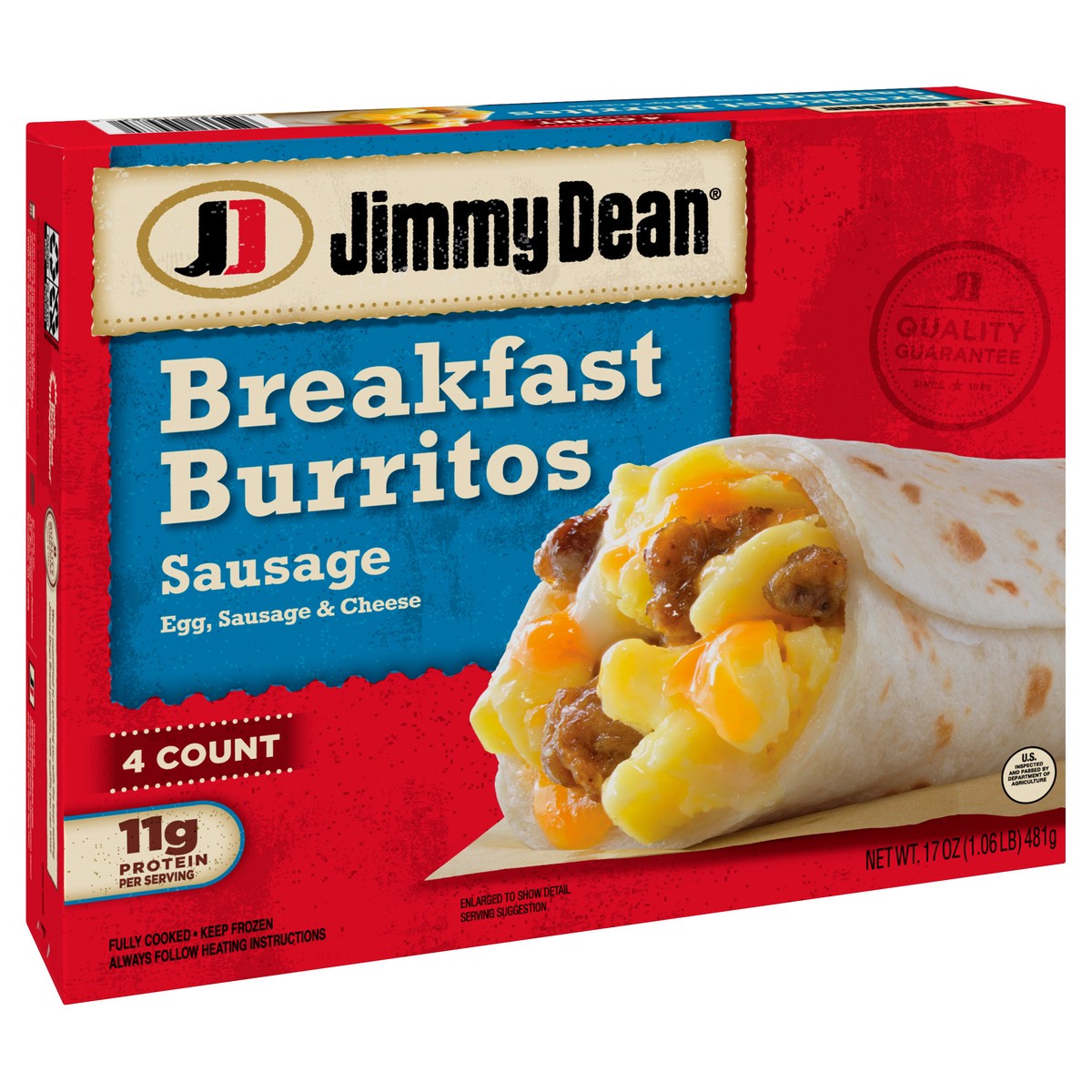 slide 8 of 8, Jimmy Dean Breakfast Burritos with Egg, Sausage, and Cheese, Frozen, 4 Count, 481.94 g