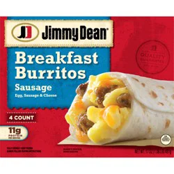 Jimmy Dean Breakfast Burritos with Egg, Sausage, and Cheese, Frozen, 4 Count