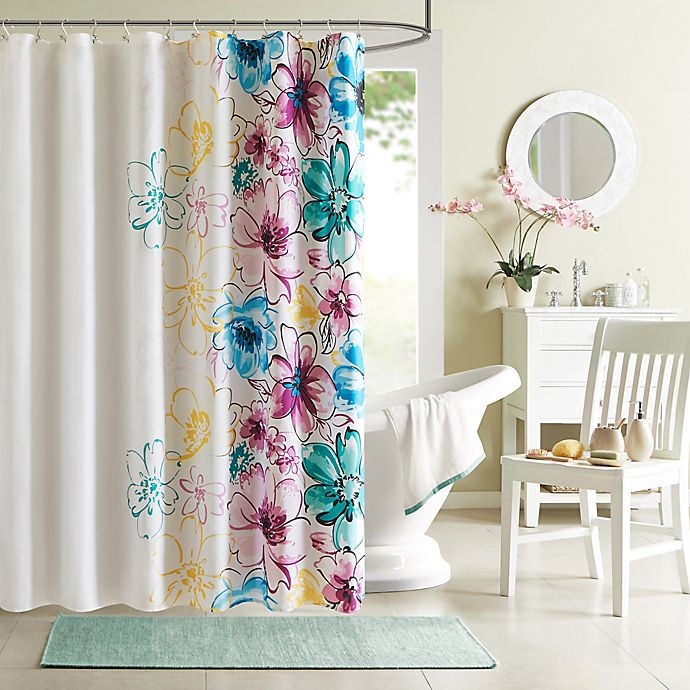 slide 1 of 1, Intelligent Design Olivia Shower Curtain - Blue, 1 ct