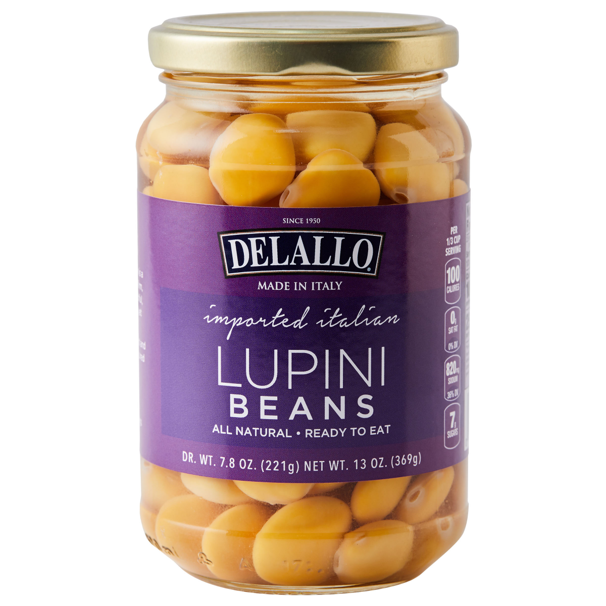 slide 1 of 9, DeLallo Imported Italian Lupini Beans, 13 oz