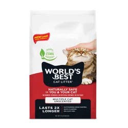 World's Best Cat Litter Multiple Cat Unscented Cat Litter 15 lb