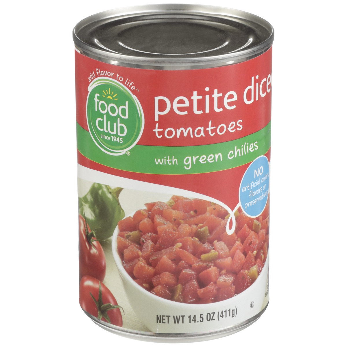 slide 2 of 9, Food Club Diced Tomatoes With Green Chilies, 14.5 oz