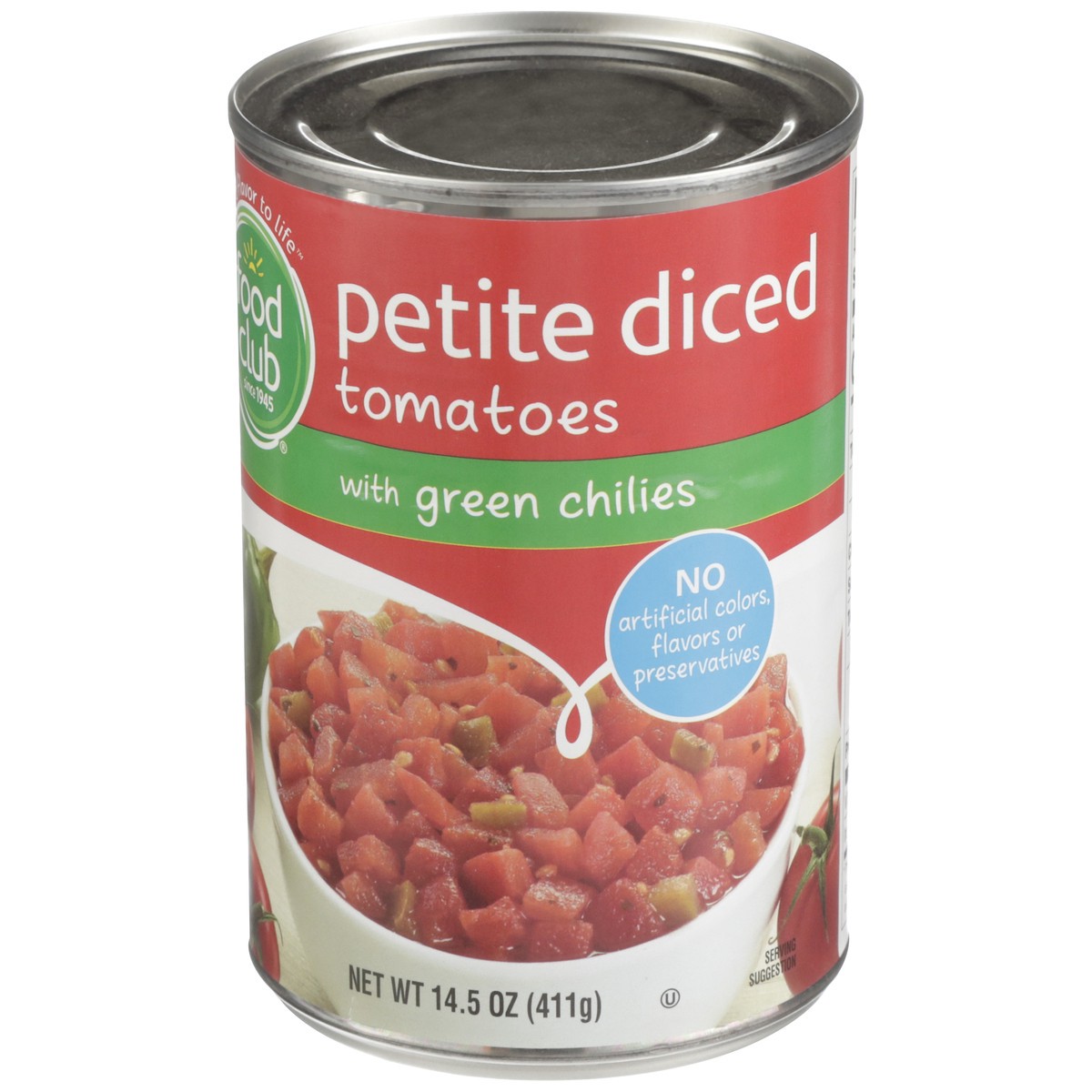 slide 3 of 9, Food Club Diced Tomatoes With Green Chilies, 14.5 oz