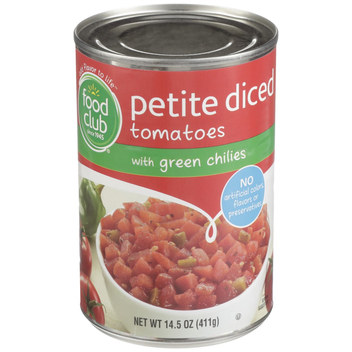 slide 1 of 9, Food Club Diced Tomatoes With Green Chilies, 14.5 oz