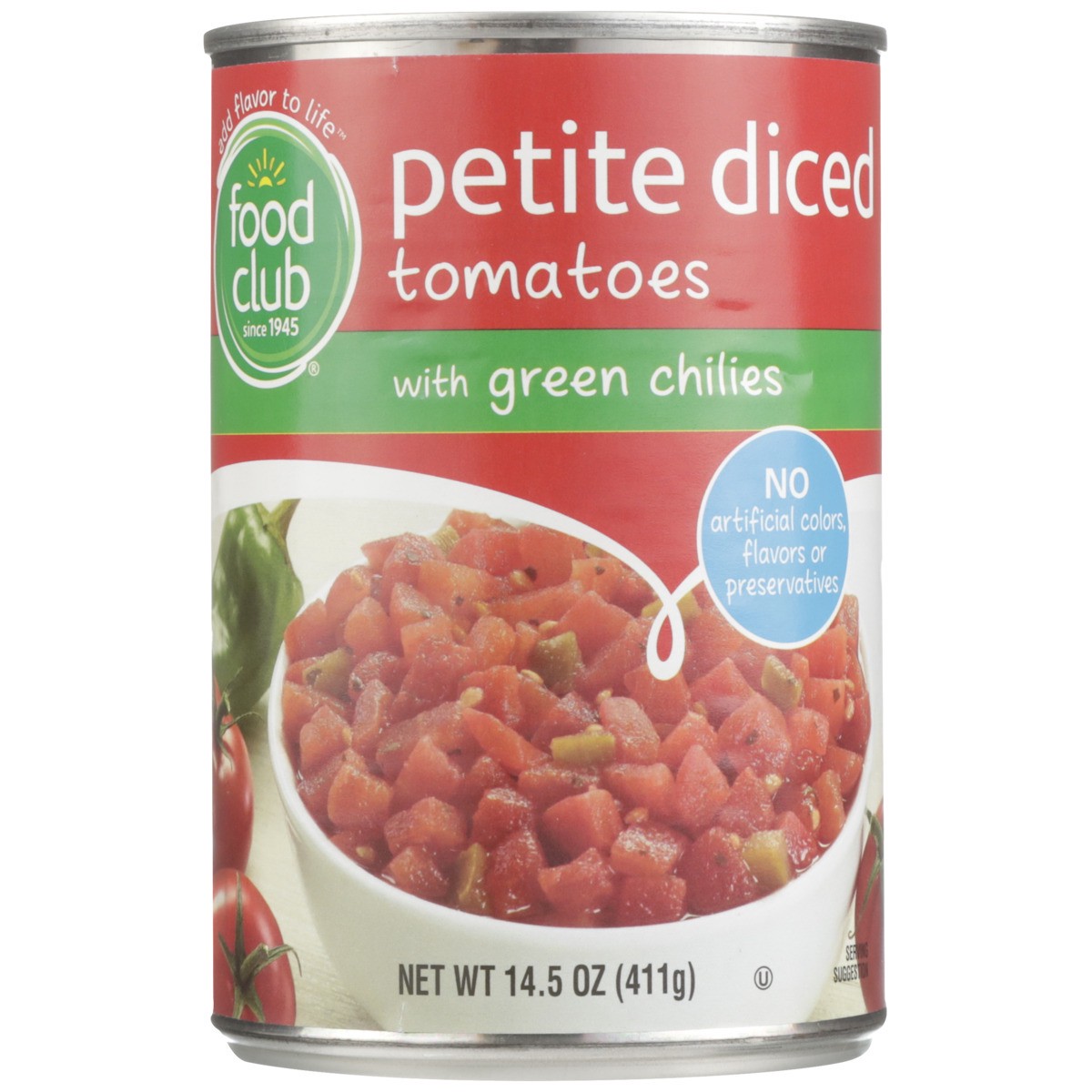 slide 8 of 9, Food Club Diced Tomatoes With Green Chilies, 14.5 oz