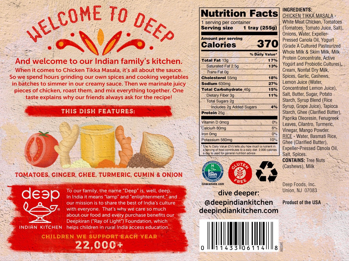 slide 2 of 9, Deep Indian Kitchen Chicken Tikka Masala with Cumin Rice, 9 oz