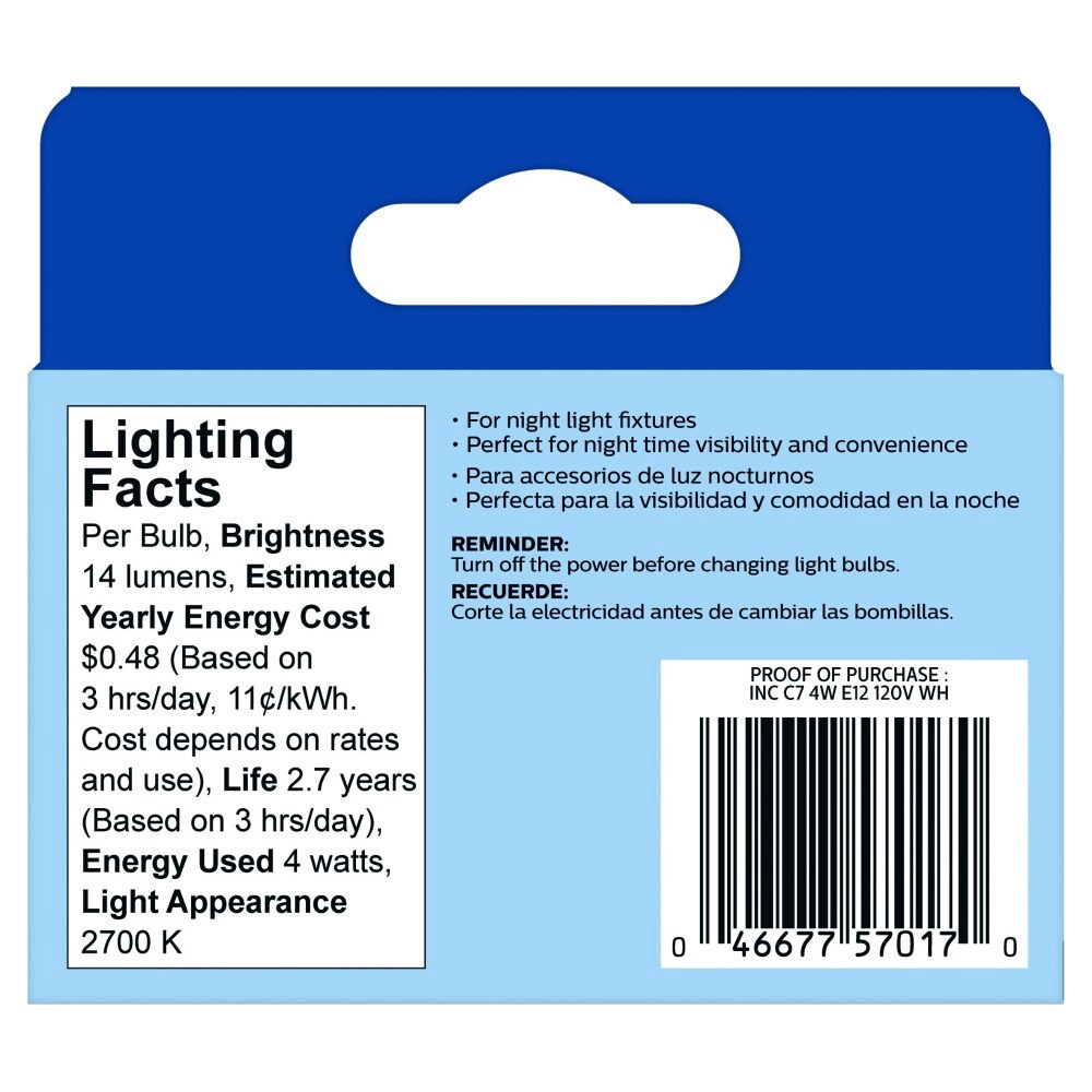 slide 2 of 4, Philips 4W Incandescent Night Light Bulbs, 4 ct