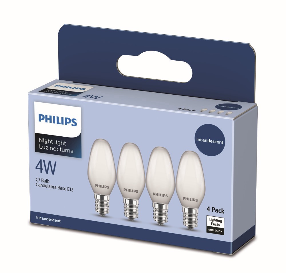 slide 4 of 4, Philips 4W Incandescent Night Light Bulbs, 4 ct