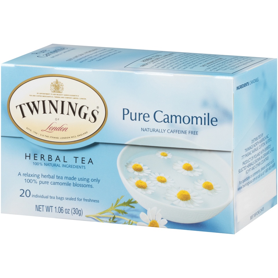 slide 3 of 7, Twinings Pure Camomile Herbal Tea Bags, 20 ct; 1.06 oz