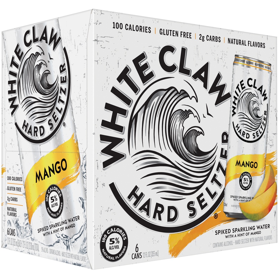 slide 2 of 2, White Claw Hard Seltzer Mango, 6 ct; 12 fl oz