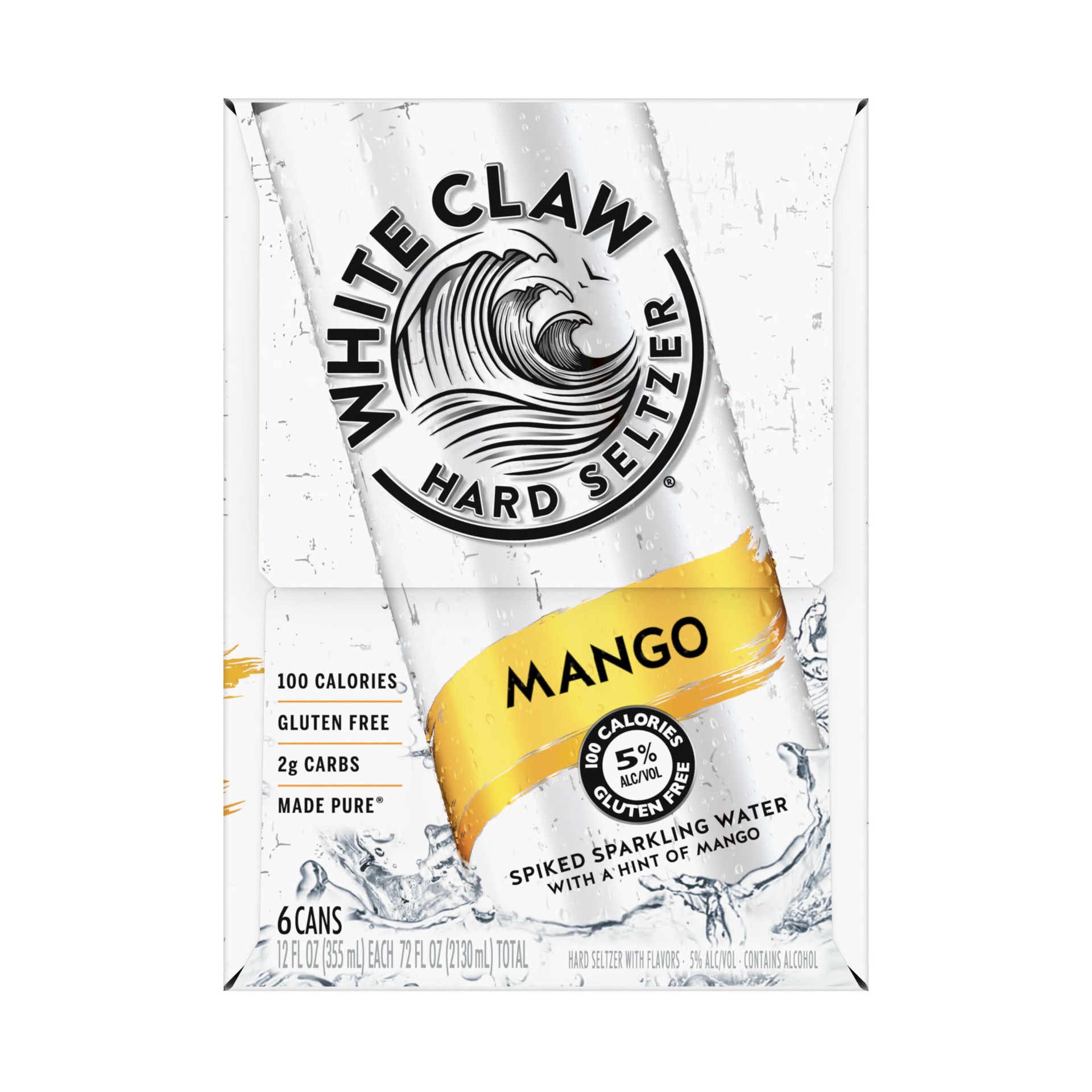 slide 5 of 9, White Claw 6 Pack Spiked Mango Hard Seltzer 6 ea, 6 ct; 12 fl oz