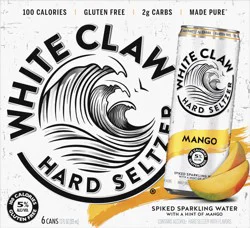 White Claw 6 Pack Spiked Mango Hard Seltzer 6 ea