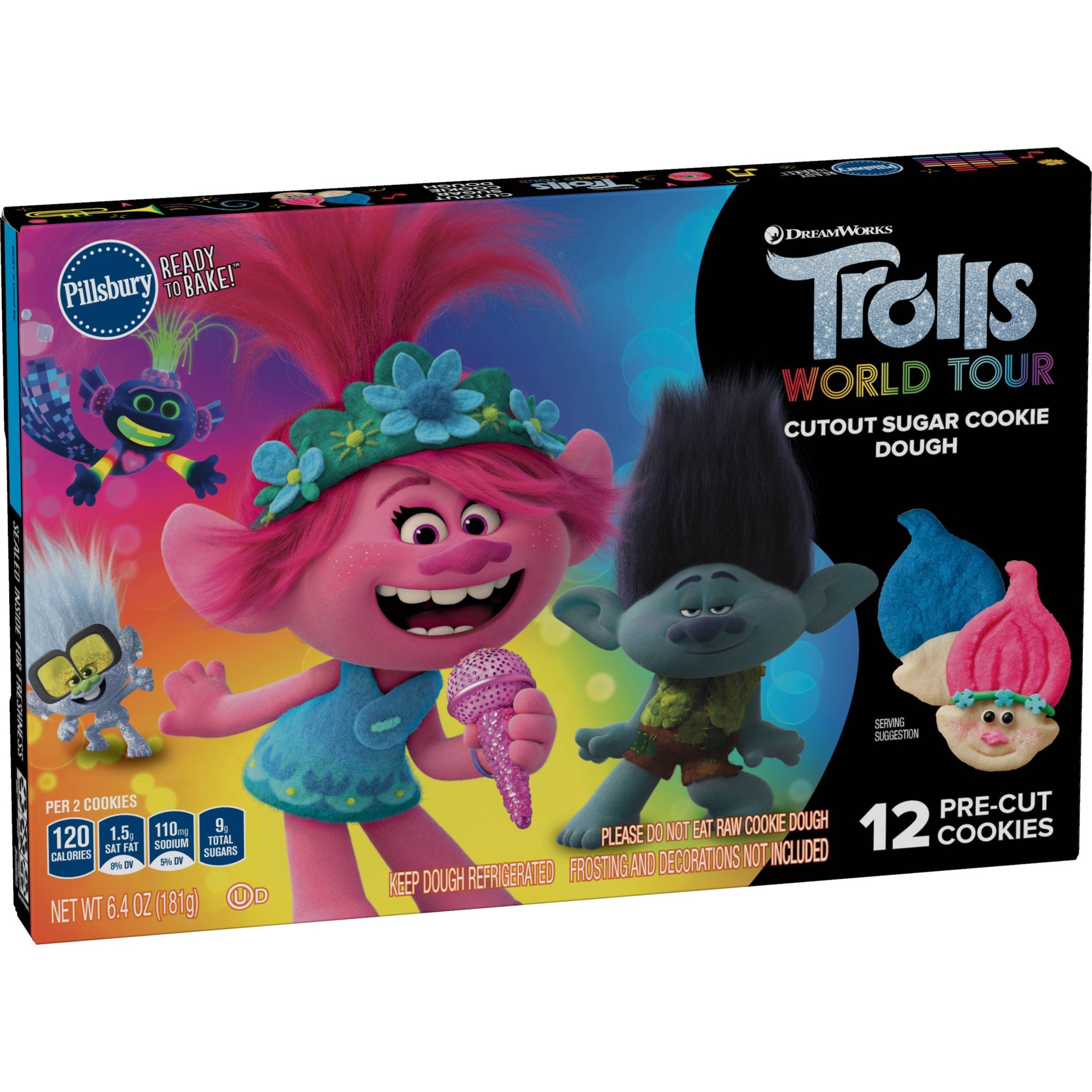 slide 1 of 1, Pillsbury Ready to Bake! DreamWorks Trolls Sugar Cookies Box, 6.4 oz