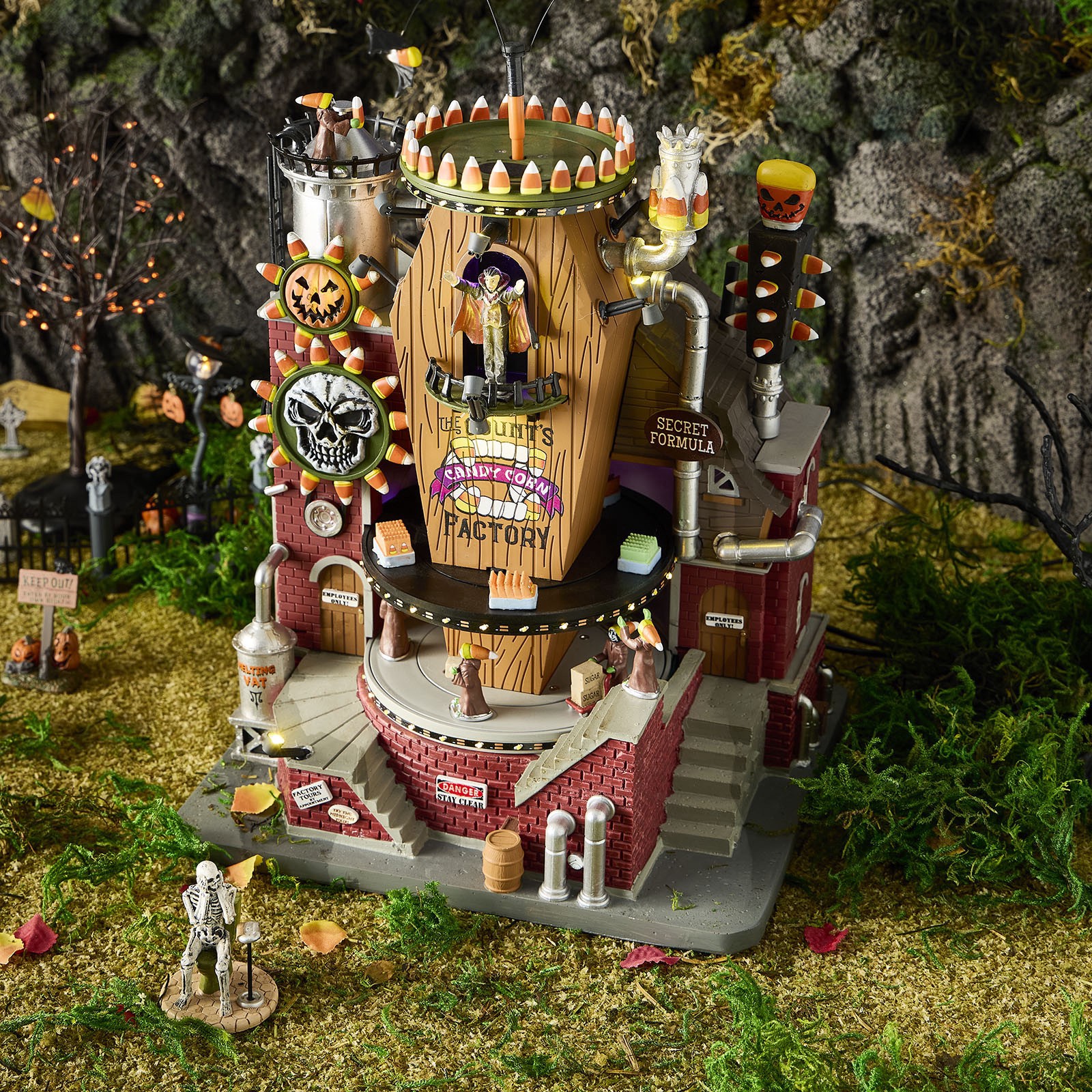 slide 4 of 6, Lemax Spooky Town The Count's Candy Corn Factory, 13 in x 9 in x 8 in
