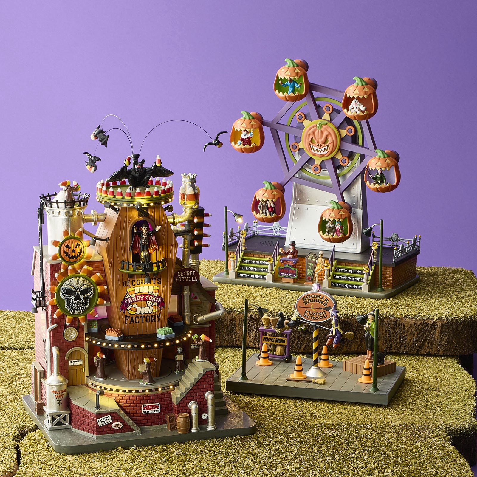 slide 3 of 6, Lemax Spooky Town The Count's Candy Corn Factory, 13 in x 9 in x 8 in