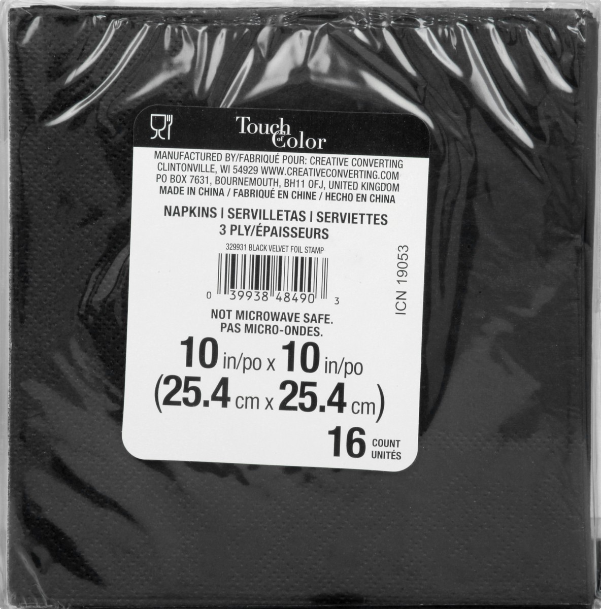 slide 4 of 6, Creative Converting Black And Gold Foil Dot Cocktail Beverage Napkins, 16 ct