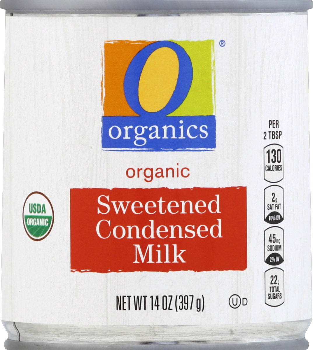 slide 2 of 2, O Organics Milk Condensed Sweetened, 14 oz