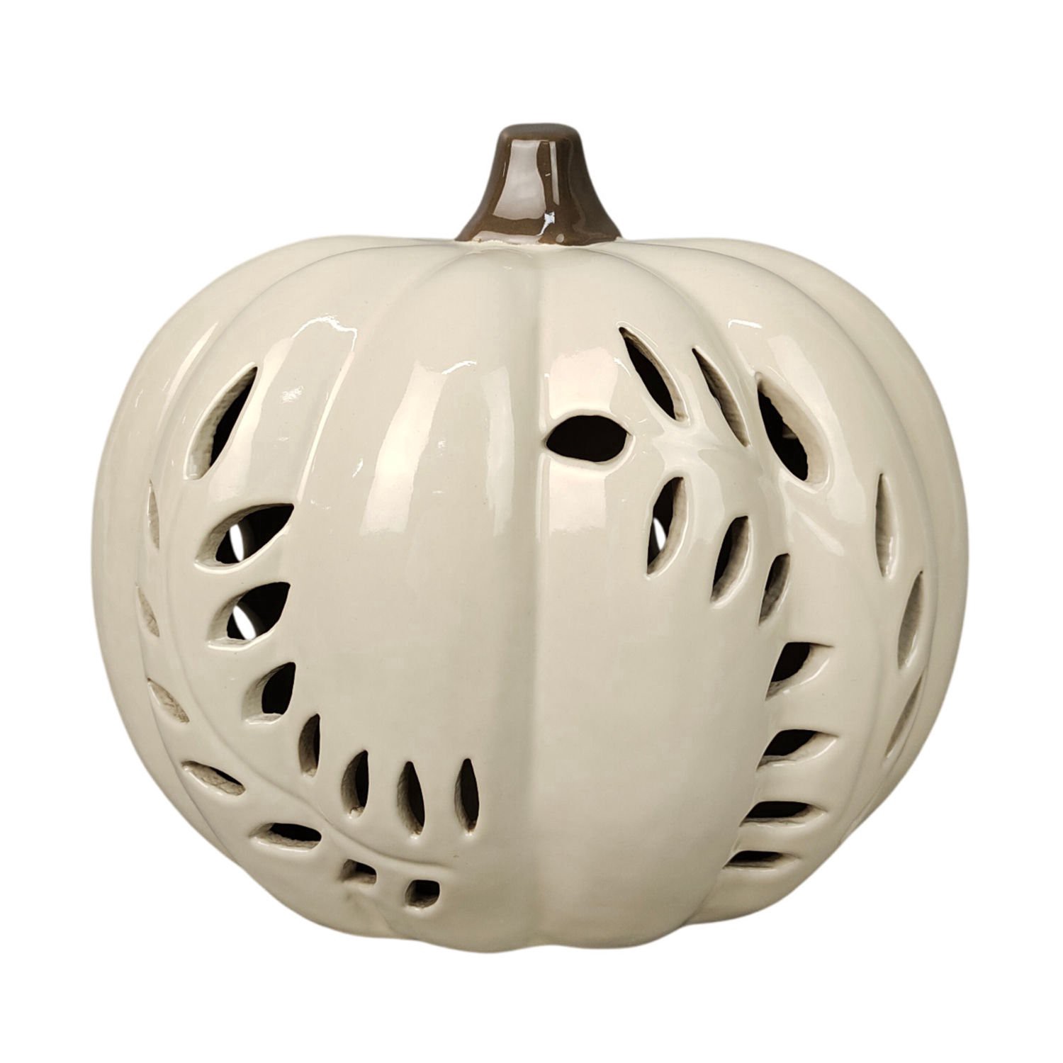 slide 1 of 1, Fall Fest Ceramic Tabletop Pumpkin With Led Light, 8.4 In, 1 ct