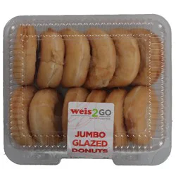 Weis Quality Jumbo Glazed Donuts 12 Count