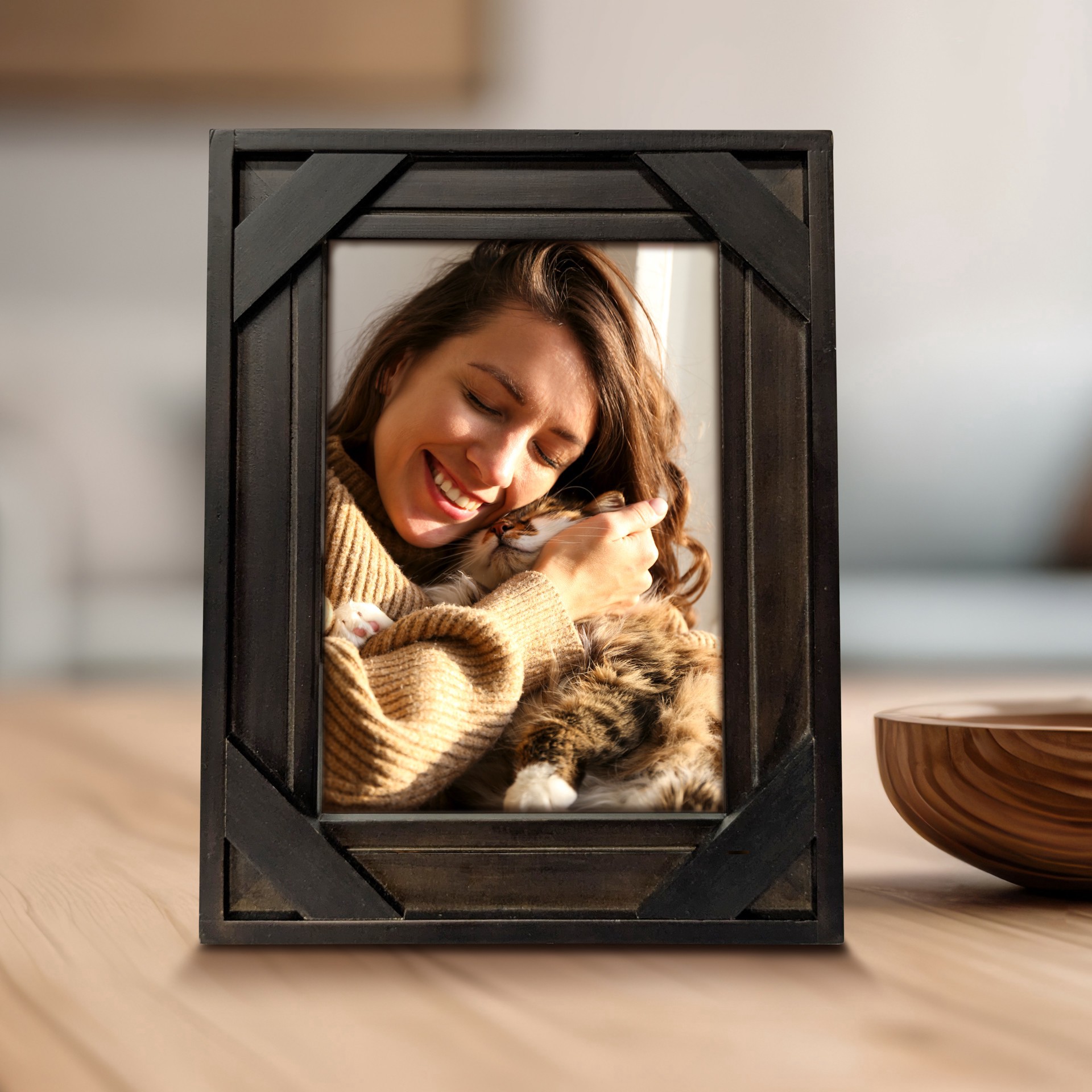 slide 2 of 6, Expressions 5" X 7" Espresso Cross-Corner Wood Frame By Studio Decor, 5 in x 7 in