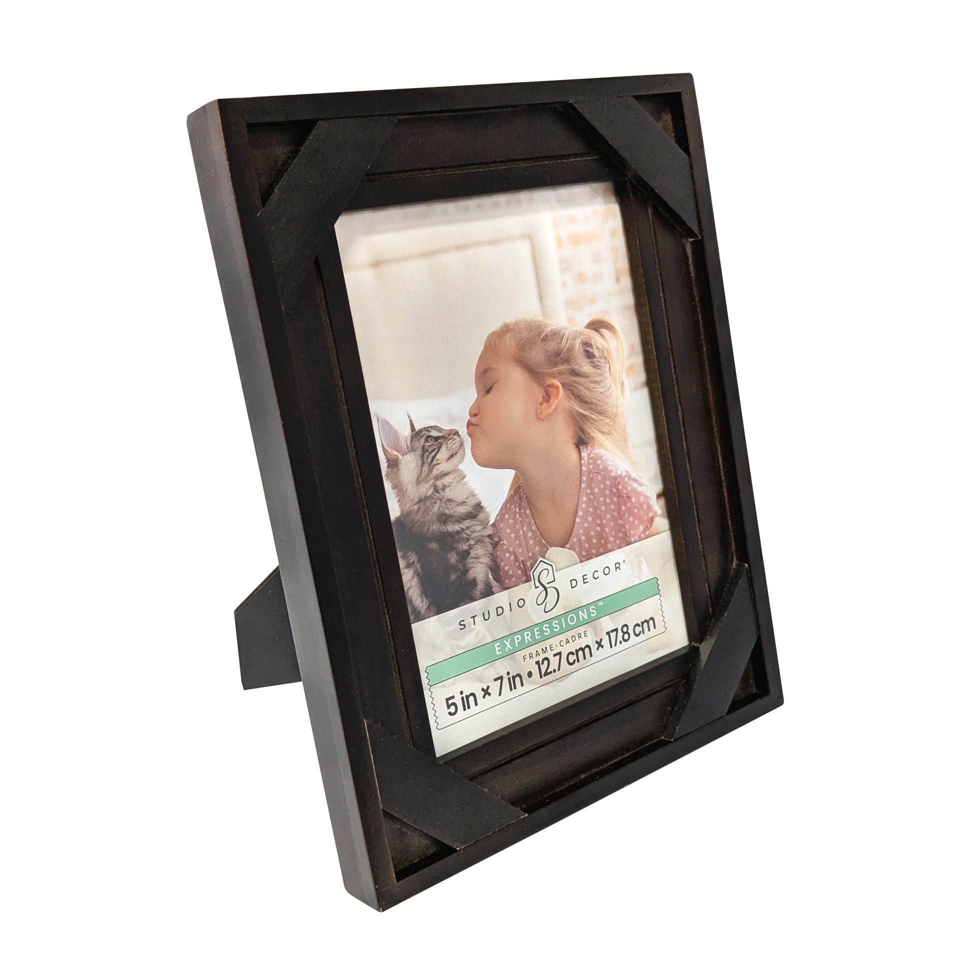slide 6 of 6, Expressions 5" X 7" Espresso Cross-Corner Wood Frame By Studio Decor, 5 in x 7 in