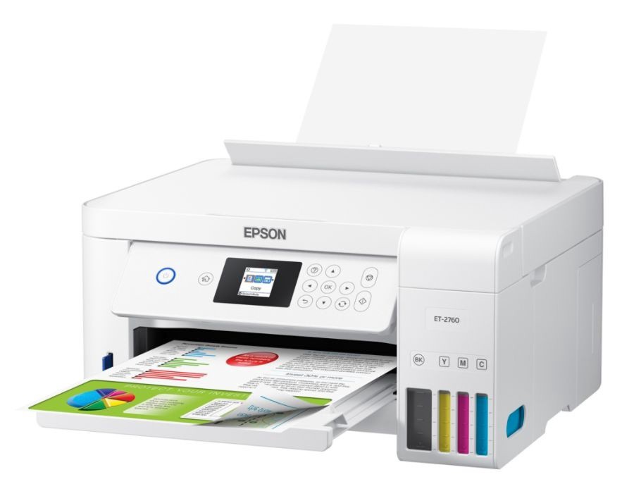 slide 2 of 6, Epson Workforce Et-3760 Ecotank Color Inkjet All-In-One Printer, Copier, Scanner, C11Cg20203, 1 ct